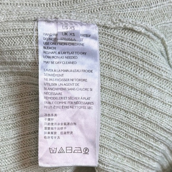 FREE PEOPLE FP Beach Picnic Ribbed Cropped Flares, light Green, Size XS - Picture 9 of 10